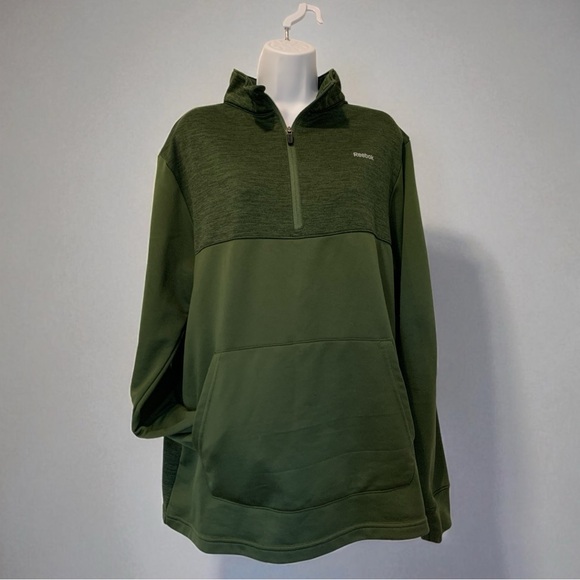 REEBOK Classic Men’s Olive 1/4 Zip Pullover Large Casual Great Condition - Picture 1 of 5
